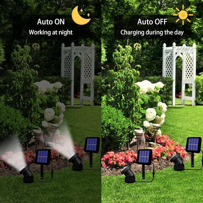 Solar Spot Lights Outdoor, LED Waterproof Pond Light Solar Spotlight Underwater Light Security Lighting Dark Sensing Auto On/Off Adjustable Lighting Angle, for Outdoor Lawn Fish Tank Pool (1 Pack)