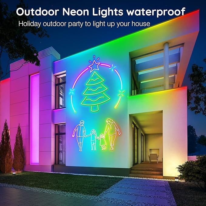 AILBTON 32.8Ft Neon Rope Lights,Flexible Led Rope Lights Control with App/Remote,Multiple Modes Music Sync Gaming RGB Led Neon Lights for Bedroom Outdoor