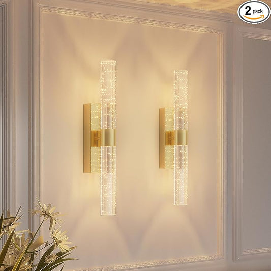 camuucci Battery Operated Wall Sconces Set of 2 Rechargeable Battery Powered Wall Light with 12000mAh Not Hardwired Dimmable Wall Lamp Fixtures for Bedroom Living Room Gold 20.9 Inches