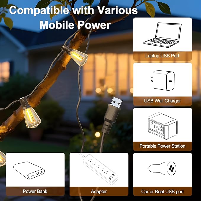 BLIATLUS 55FT Solar String Lights Outdoor Waterproof with Remote Control 15+2 Shatterproof LED ST38 Bulbs for Porch Garden Market Bistro Patio Backyard Fence