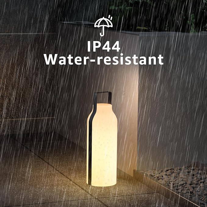 Outdoor Lanterns, GGII Rechargeable Camping Lantern with IP44 Waterproof, Battery Operated Outdoor Portable Cordless Table Lamp with RGB Lights for Patio Balcony Garden