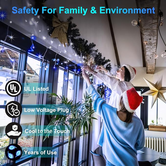 1620 LED Christmas Outdoor Lights with 360 Drops, 164ft Hanging Curtain Lights with 8 Modes Timer & Memory, Waterproof Christmas Fairy Lighs for House Holiday Wedding Christma Decor Blue & Cool White