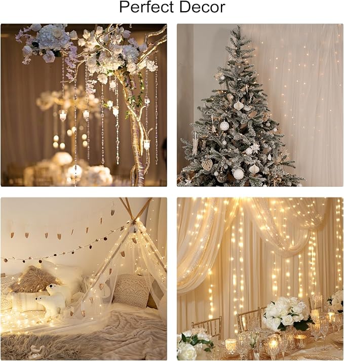 Iridescent Bead String with Fairy Lights Battery Operated, 3-8mm Artificial Crystal Beads Chain Short LED String Lights Mixed, DIY Crafts Wedding Party Garland Centerpiece(3.28ft/Set, 2 Set)