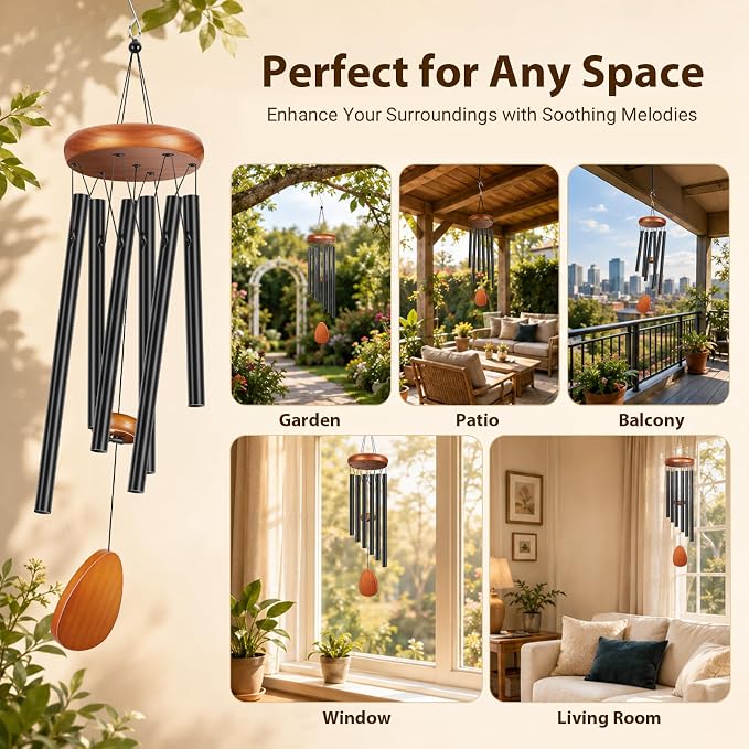 Winzwon Wind Chimes for Outside House Warming Gifts for Women, New Home Gift Men, Outdoor Gifts for Neighbor Hotness Parents Garden Aluminum Hanging Metal Windchimes Outdoors for Patio Porch Yard