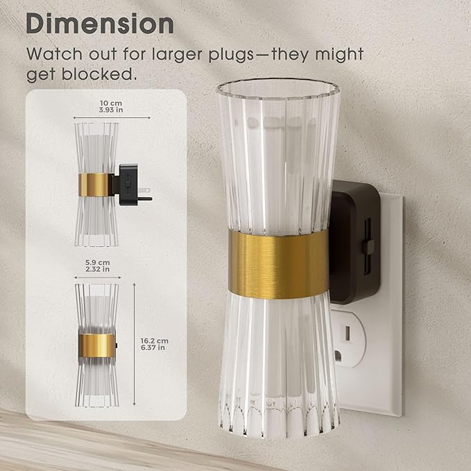 Briignite Night Light Plug into Wall, 2 Pack, 320° Rotation Night Light with Dusk to Dawn Light Sensor, Soft White 3000K, 0-100LM Adjustable Brightness for Use in Bedroom, Hallway