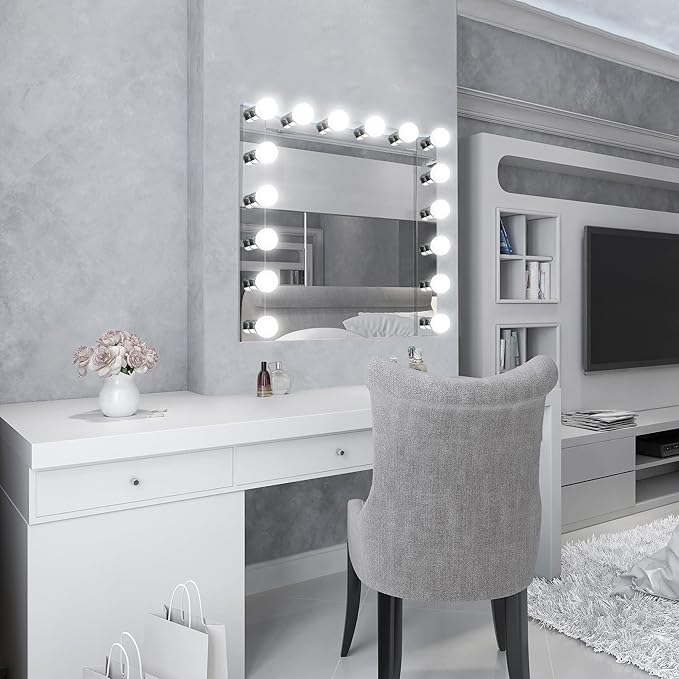 Design House 500892 4-Light Vanity Strip Light Contemporary Dimmable for Bathroom, Bedroom, Makeup Vanity, Polished Chrome