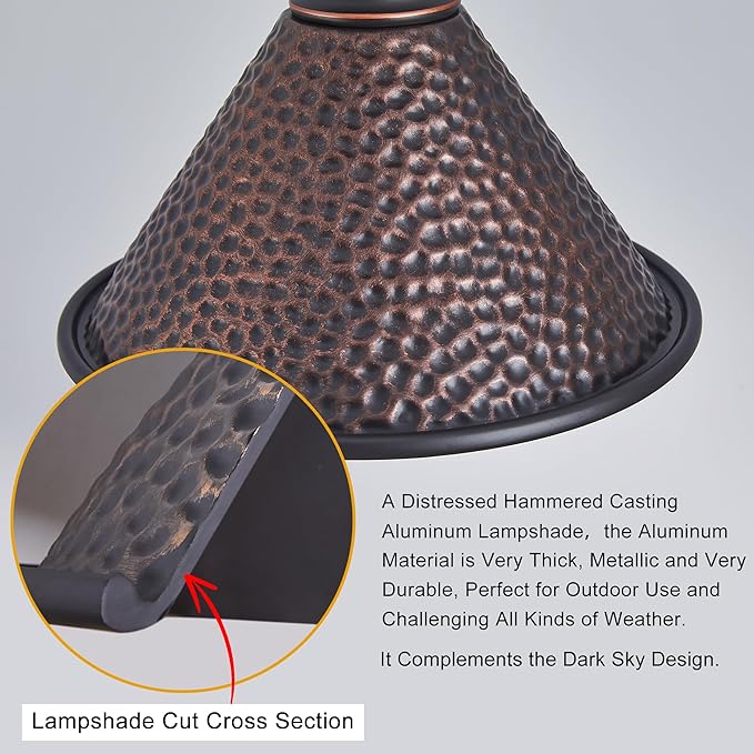 Tarentlight 9.2" Industrial Semi Flush Mount Ceiling Light,Vintage Hammered Pattern Cast Aluminum Shade,1-Light E26 Classic Lamp,Oil Rubbed Bronze Farmhouse Lighting for Hallway Kitchen Entryway.