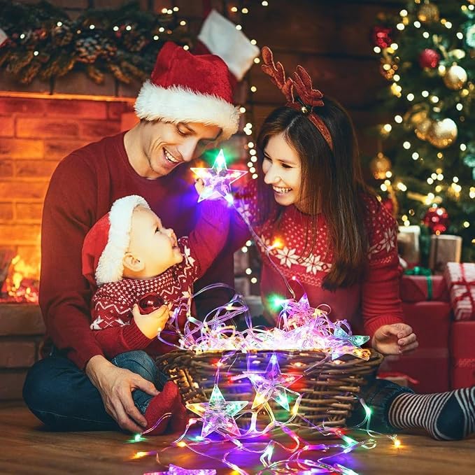 DANLI Christmas Lights Outdoor 13.8ft 218 LED Connectable String Lights with 12 Drops, Window Curtain Fairy Light with 8 Modes for Garden Eaves Wedding Party Holiday Christmas Decorations