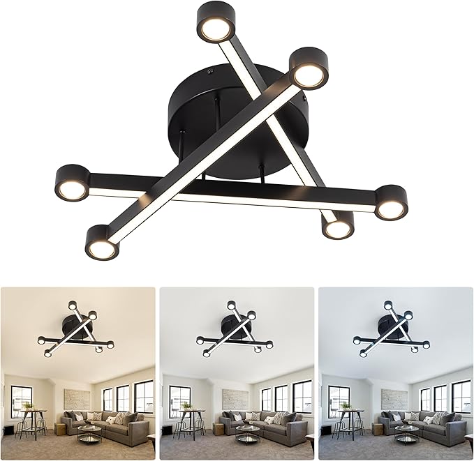 LED Mount Ceiling Light, Modern Close to Ceiling Light, Dimmable 3000K-6000K, LED Ceiling Lamp for Bedroom, Living Room, Dining Room, Kitchen