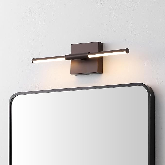 JONATHAN Y 16.25" Oil Rubbed Bronze Modern Dimmable Integrated LED Wall Sconce, Minimalist Adjustable Metal Vanity Light for Bathroom Mirror, Bedroom, Hallway, 3000K, ETL Listed (JYL7039D)