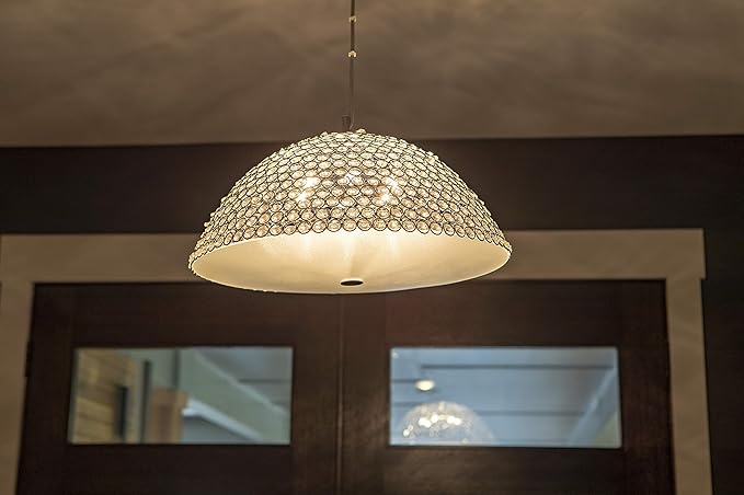 Decor Therapy CH1936 Lyla Dome Pendant Light, Chrome and Clear