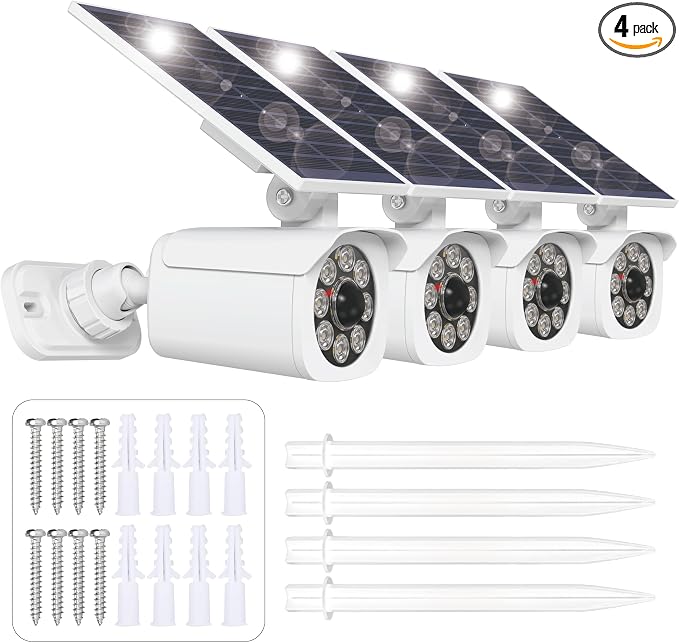 4 Pack Solar Motion Lights Outdoor, Solar Spotlights with Motion Sensor, IP67 Waterproof Solar Power Security Lights, 360° Rotatable for Garden, Yard, Pathway, Fence, Driveway, 1200LM (White)