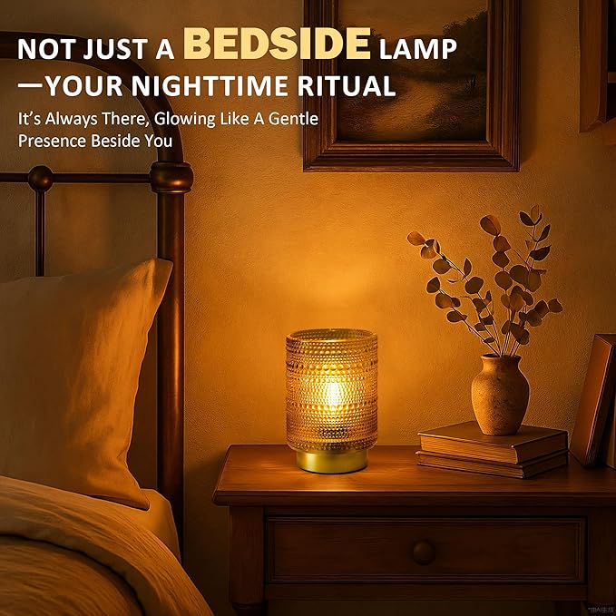 2 Pack Battery Operated Decorative Aesthetic Lamp with Timer for Bedside,Small Cordless Table Lamps with LED Warm Bulb for Bookshelf/Entryway/Nightstand/Dorm/Coffee Table/Office Cubicle Decor(Golden)