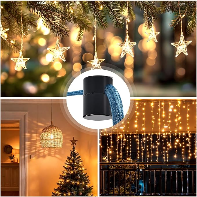 6 Pack Aluminum Ceiling Hooks Heavy Duty for Hanging Lights, Swag Hooks for Ceiling, Black Swag Hook for Lamp Super Load, Decorative Modern Light Hanging Hook Easy to Use