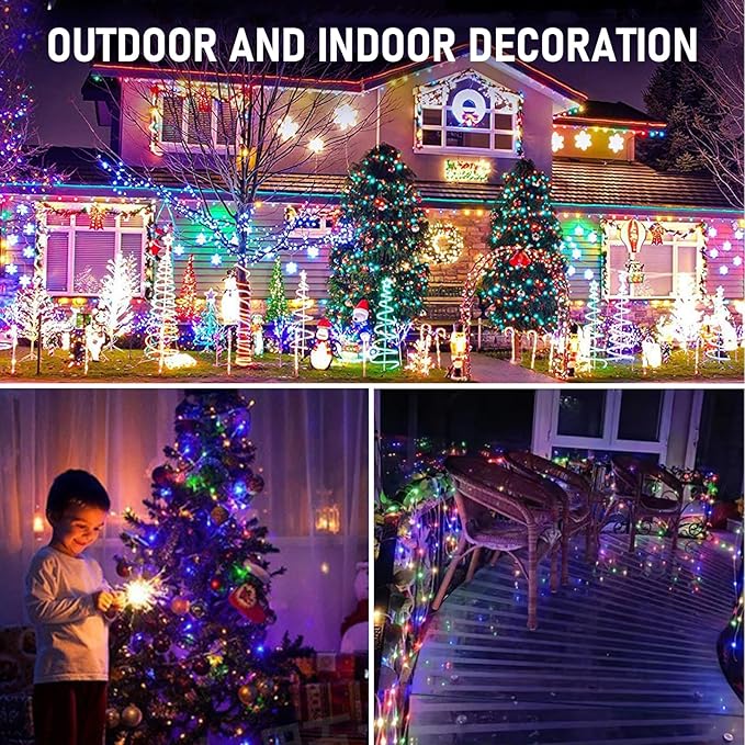Lemical USB Smart Fairy String Lights 33FT 100 LED DIY Twinkle Lights with App & 40-Key Remote Control IP65 Waterproof 64 Scenes Music Sync RGB IC Lights for Bedroom, Christmas, Parties, Decoration