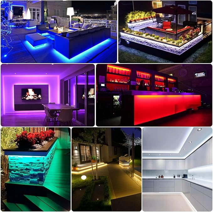 RGB COB Led Strip Light 32.8ft, 5760 LEDs 10mm Width, Led Light Strip Color Changing Music Sync, 24V Smart Led Strip for TV Led Backlight, Room Decor(Without Adapter&Controller)