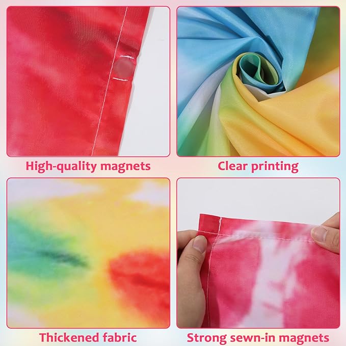 QOUBAI 6PCS Fluorescent Light Covers, 4x2 Feet Magnetic Light Cover Fluorescent Lights Shade Panel Positive Inspirational Ceiling Lights Filters for Office Classroom Home Drop Ceiling Tie Dye