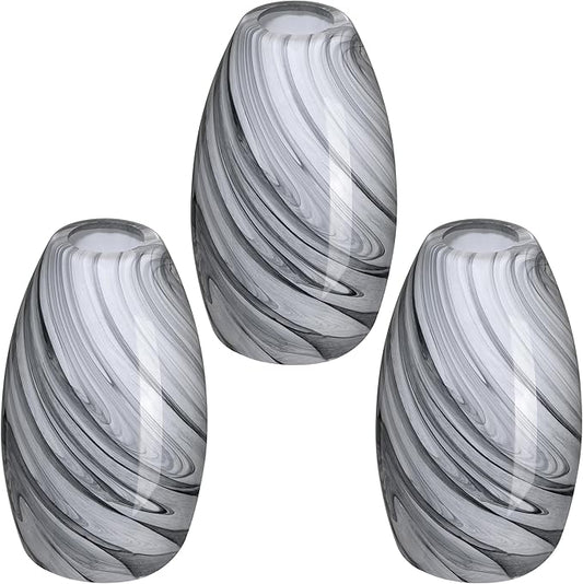 3 Pack Replacement 4.7" Grey Cover Glass Shade,Ceiling Fan Light Lampshade for Chandelier Vanity Lights Wall Sconces Pendant Light,1.66" Fitter Size,7.7" high*4.7" Diameter