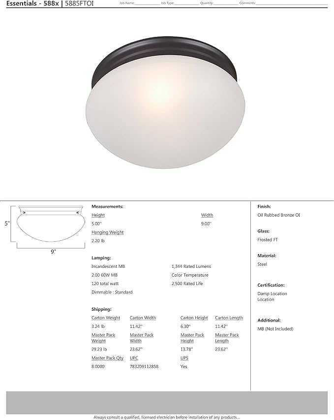 Maxim Essentials-Two Light Flush Mount in Style-9 Inches Wide by 5 inches high-Oil Rubbed Bronze Finish
