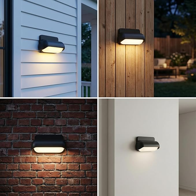 Modern Wall Sconce Outdoor Porch Light Waterproof Patio Lamp LED Wall Light Fixture Aluminum 13W 3000K Front Door Lamp for Indoor & Outdoor use Garden Yard 2 Pack