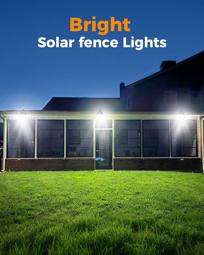 Clip On Solar Lights Outdoor,Motion Sensor Outdoor Lights, 72LEDs 600LM Clip on Solar Fence Lights Outdoor Waterproof LED,Solar Lights for Wall Fence,Deck, Gutter,Camping(1, Black)