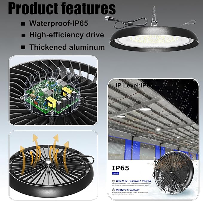 LED Garage Lights,100W Deformable Led Garage Lighting 10000LM E26 Daylight 6000K LED Garage Ceiling Lighting Super Bright Adjustable Garage Lights for Garage,Warehouse (300W-4Pack)