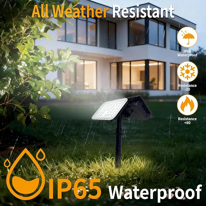 JINXING Solar Spot Lights Outdoor, Motion Sensor Solar Flood Light with Dusk to Dawn, IP65 Waterproof Solar Security Light for Pathway, Front Door, Porch, Yard, Wall, Garden, Stake or Wall Mount