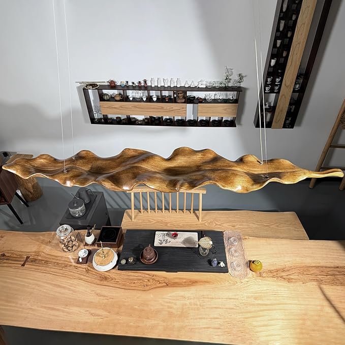 Upgrade 39.4in Led Modern Linear Chandelier with Remote,Modern Resin Ceiling Pendant Lights for Dining Room Island Lighting Hanging Light for Kitchen,Living Room