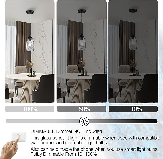 Viinew Black Seeded Glass Pendant Lamp Shade 4.72" Art Glass Chandeliers Cover Mini Oval Light Shade Replacement Shade Only Light Fixtures for Kitchen Island Pendant Light 1-Pack