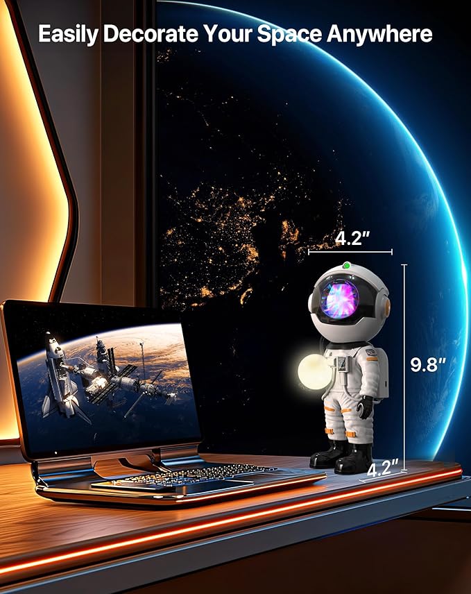 Rossetta Astronaut Galaxy Projector, Star Projector for Bedroom, LED Night Light for Kids Room with Timer and Remote, Gifts for Kids, Adults, Party, Birthday, Christmas, Easter