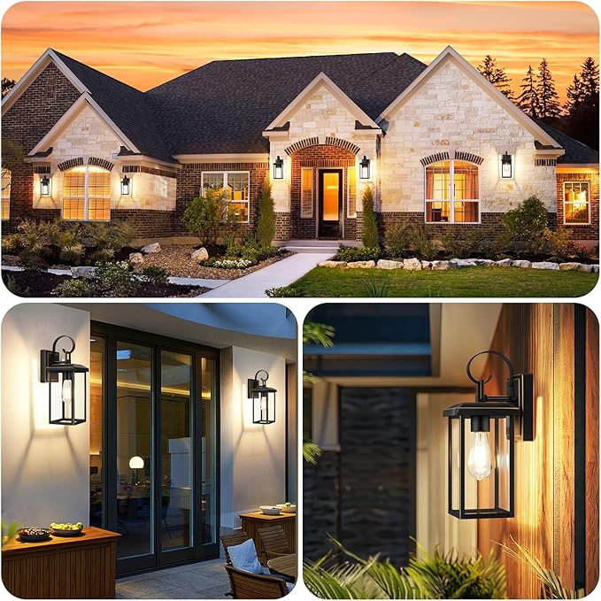 BesLowe 2-Pack Outdoor Wall Light Fixtures, 15" Exterior Lighting Fixtures Wall Mount, Waterproof Porch Lights Outdoor Wall Sconces Lanterns, Modern Outside Lights for House Front Door Garage, Bronze