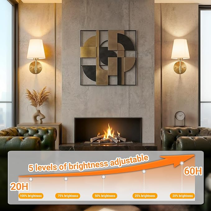 Nekhung Battery Operated Wall Sconces Set of Two, Wireless Battery Wall Light with 10000mAh RGB Dimmable Magnetic Bulb and Remote, Rechargeable Sconce Wall Decor for Bedroom Living Room Hallway