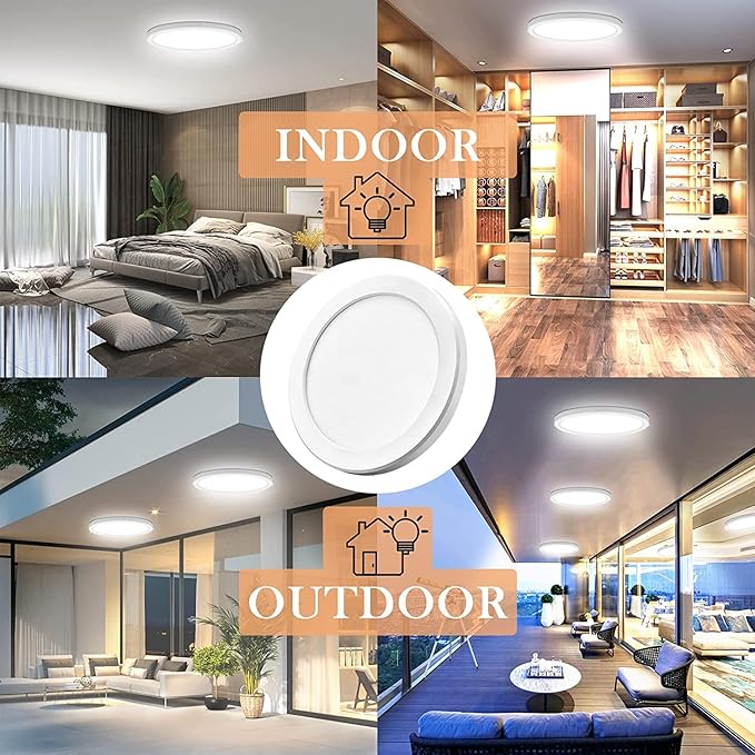 ETL Certified 11 inch LED Ceiling Light Flush Mount, Ultra Slim 0.63" Thick Round Flat Ceiling Lamps Dimmable 5000K Daylight Ceiling Light Fixture for Bathroom,Kitchen,Hallway, 3 Pack White