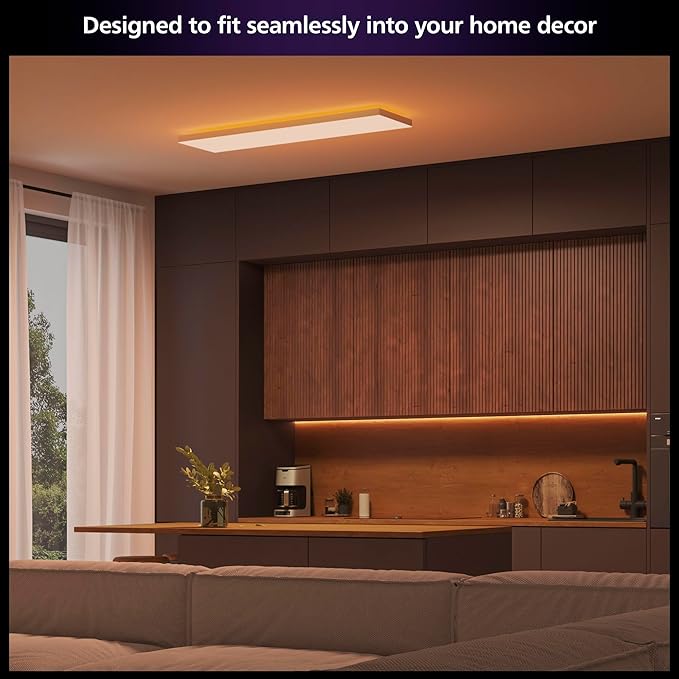 Philips Hue Datura Smart Ceiling Panel (Rectangular 11.81in x 47.24in) White & Color LED Ceiling Light, Bluetooth Compatible, Voice Control with Alexa, Apple Home & Google Assistant
