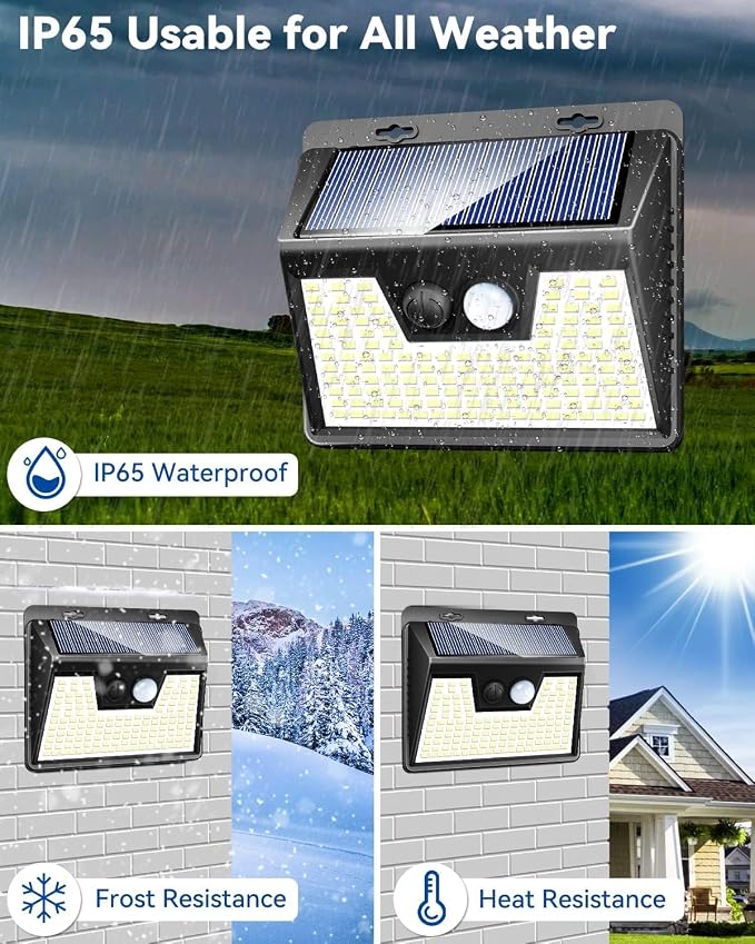 Peasur 20 Pack Solar Lights for Outside, Motion Sensor Outdoor Lights, 140LED Solar Security Lights 3 Working Modes, Solar Lights Outdoor Waterproof for Outside Garden Yard Fence