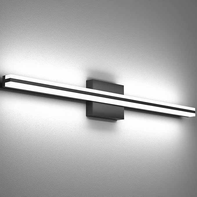 SOLFART Bathroom Vanity Light Matte Black 32 Inch LED Lights for Bathroom 6000K Wall Light Fixtures ND