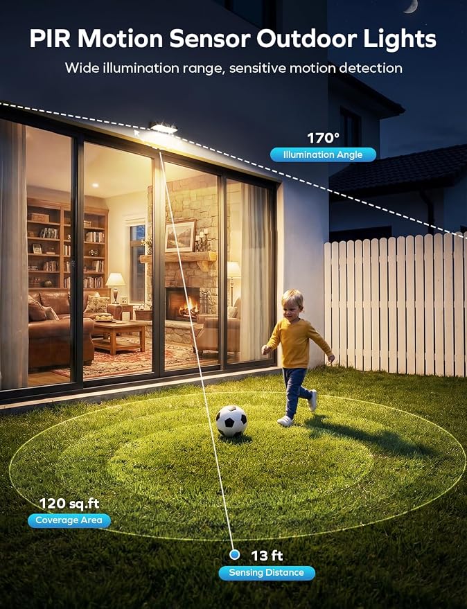 Solar Fence Lights Outdoor with Motion Sensor, 8 Pack Warm White Fence Lights Solar Powered 3 Modes IP65 Waterproof Dusk to Dawn Outdoor Lights for Patio Deck Wall Backyard Garden Decorative