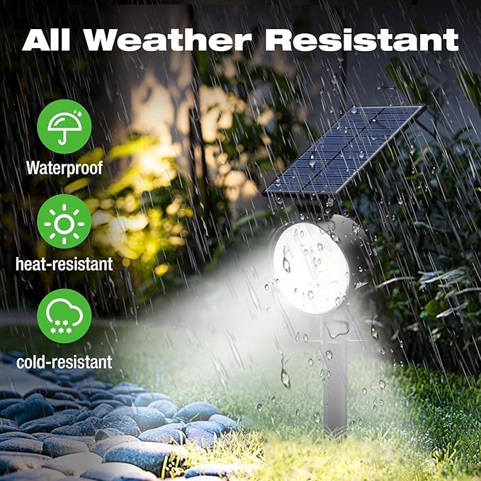 nipify 12 Pack Solar Lights Outdoor Waterproof, 3 CCT Solar Spot Lights with 2 Brightness Landscape Spotlights for Outside Garden Yard Trees