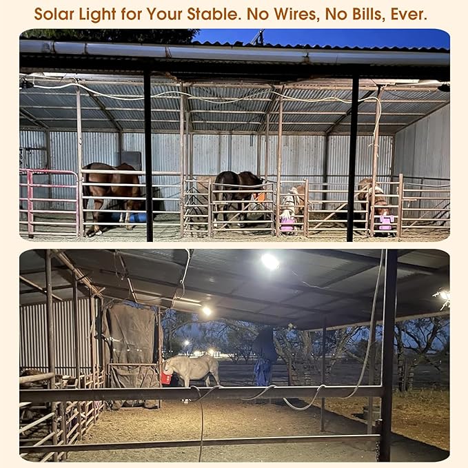 Solar Pendant Lights - Indoor/Outdoor, Daytime & Night 3200K/4000K/6000K Solar Shed Light with ON/Off Switch & Remote, Dimmable Hanging Chandelier Lights for Barn Porch Patio Chicken Coop