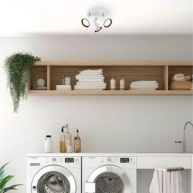 Westinghouse Lighting Remick Three Light Indoor Multi-Directional Flush Mount Ceiling Fixture, Off White Finish