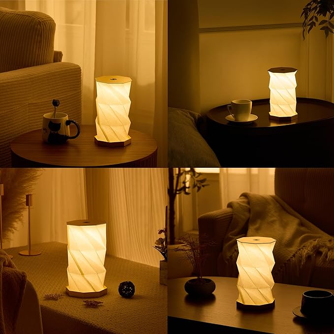 Portable Desk Lamp - Ultra Thin 0.7" Lightweight 0.28lb, Foldable Paper Lamp with Zinc Alloy Base, Rechargeable Mini Lamp for Home Decor, Travel, Dorm & Small Spaces, Gift for Travelers, Birthday