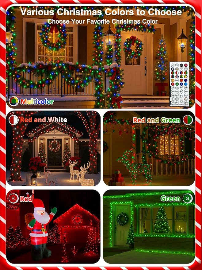 240LED Smart 4th of July String Lights App Controlled, 95FT Waterproof Red White and Blue Lights, Patriotic RGB Color Changing Twinkle Light with Remote & Timer Indoor Outdoor for Memorial Day Decor