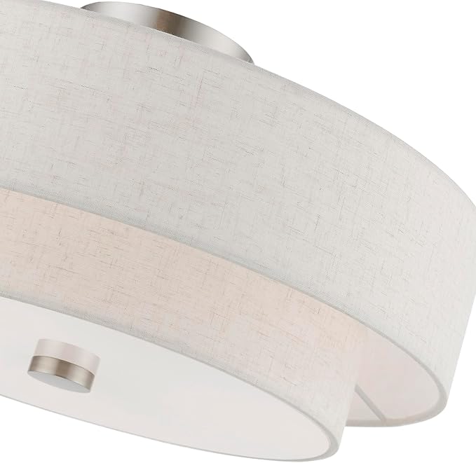 Livex Lighting Meridian 4 Light Semi-Flush in Brushed Nickel (51085-91)