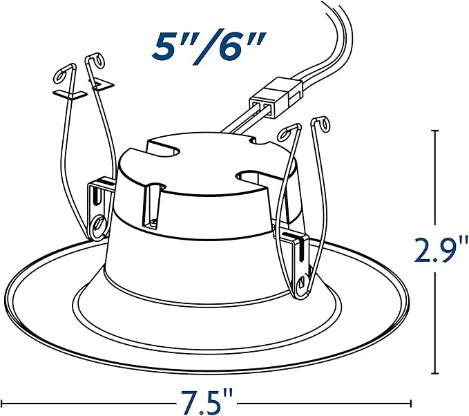 Topaz Round 6 Inch LED Recessed Retrofit Downlight, 11 W, Smooth Trim, CCT Selectable 2700K,3000K,3500K,4000K,5000K, White