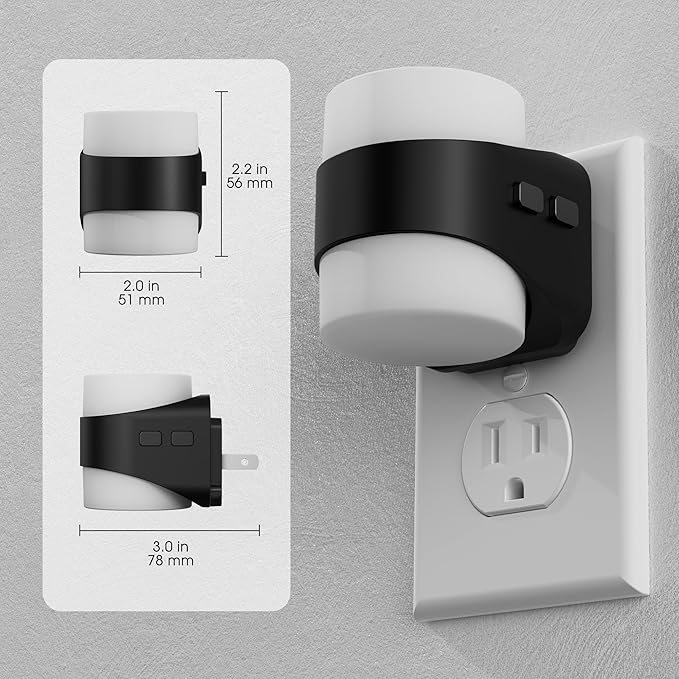 Briignite Night Light, Night Lights Plug into Wall, LED Nightlight for Kids & Adults, 3CCT Adjustable 3000K/4000K/5000K Color, Dusk to Dawn Sensor, 3 Brightness Levels, 2 Pack