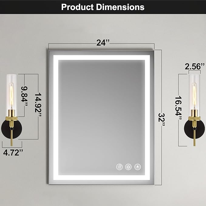 LaLuLa Black and Gold Bathroom Light Fixtures Over Mirror, Wall Sconces Set of 2 with Knurled Texture, Modern Hardwired Vanity Lights with Clear Glass Tube Shade for Bathroom，Bedroom