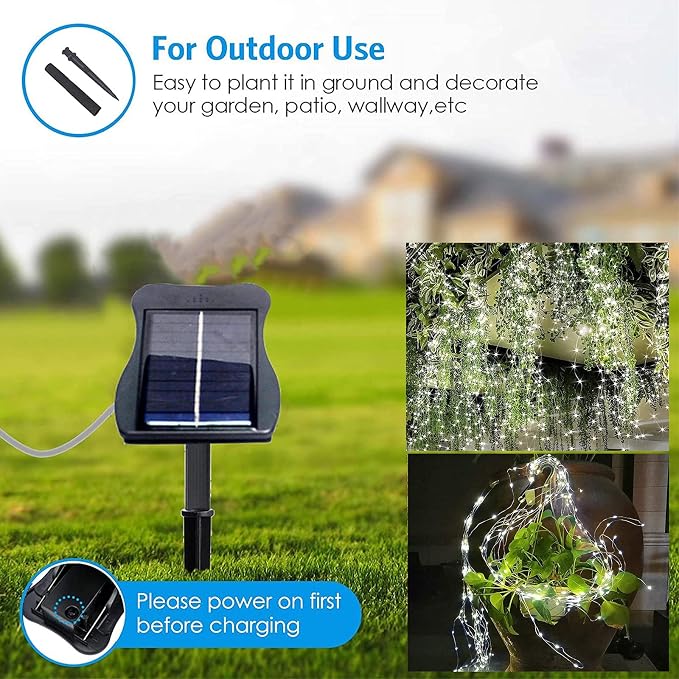 ANGMLN Solar Garden Lights Outdoor, Solar Watering Can Lights Garden Decor Gifts for Grandma Mom, Waterproof Hanging Lantern with String Lights Yard Decoration (Cool White-No Can)