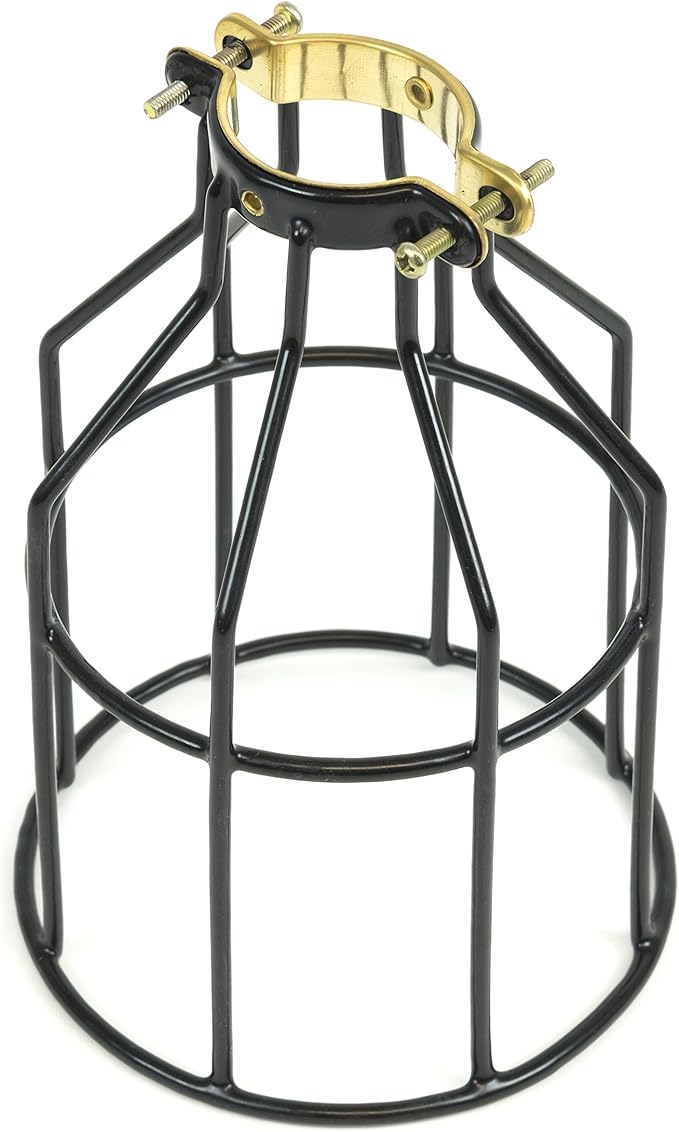 Rustic State Lampa Pendant Light Shades Light Bulb Covers Lamp Cage Metal Wire Hanging Pendant Light Cover Ceiling Fan Globe Replacement Lighting Fixture DIY Project - Set of 4 - Black