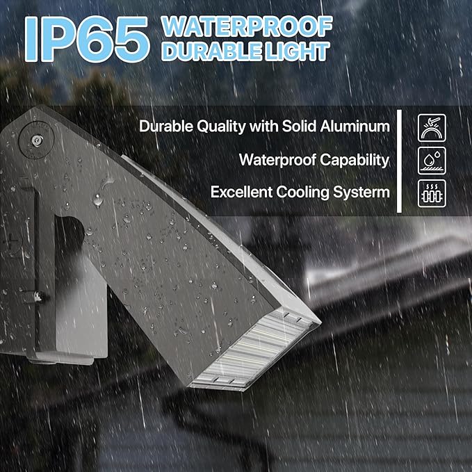 HYPERLITE LED Wall Pack Light: 40W 3000K Wall Pack Lights Outdoor with Dusk to Dawn Photocell, 5200lm ETL Listed Adjustable Full Cut Off Wall Packs for Porch Yard Barn Warehouse Garage