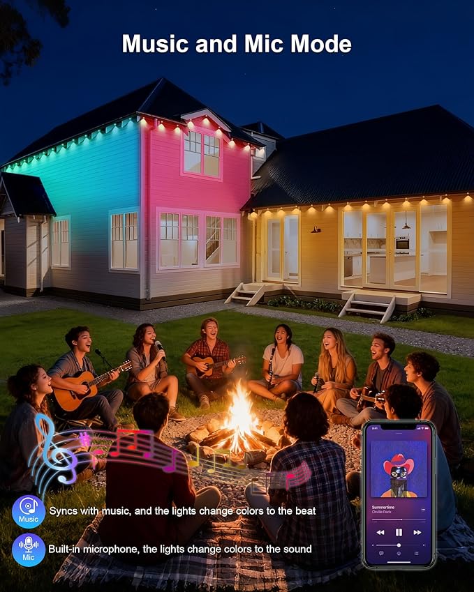 XINKAITE 150ft Permanent Outdoor Lights for House, 2025 Eave Lighting with App/Remote Control, IP67 Waterproof smartlight for Christmas, Halloween, Holiday, Party, Daily